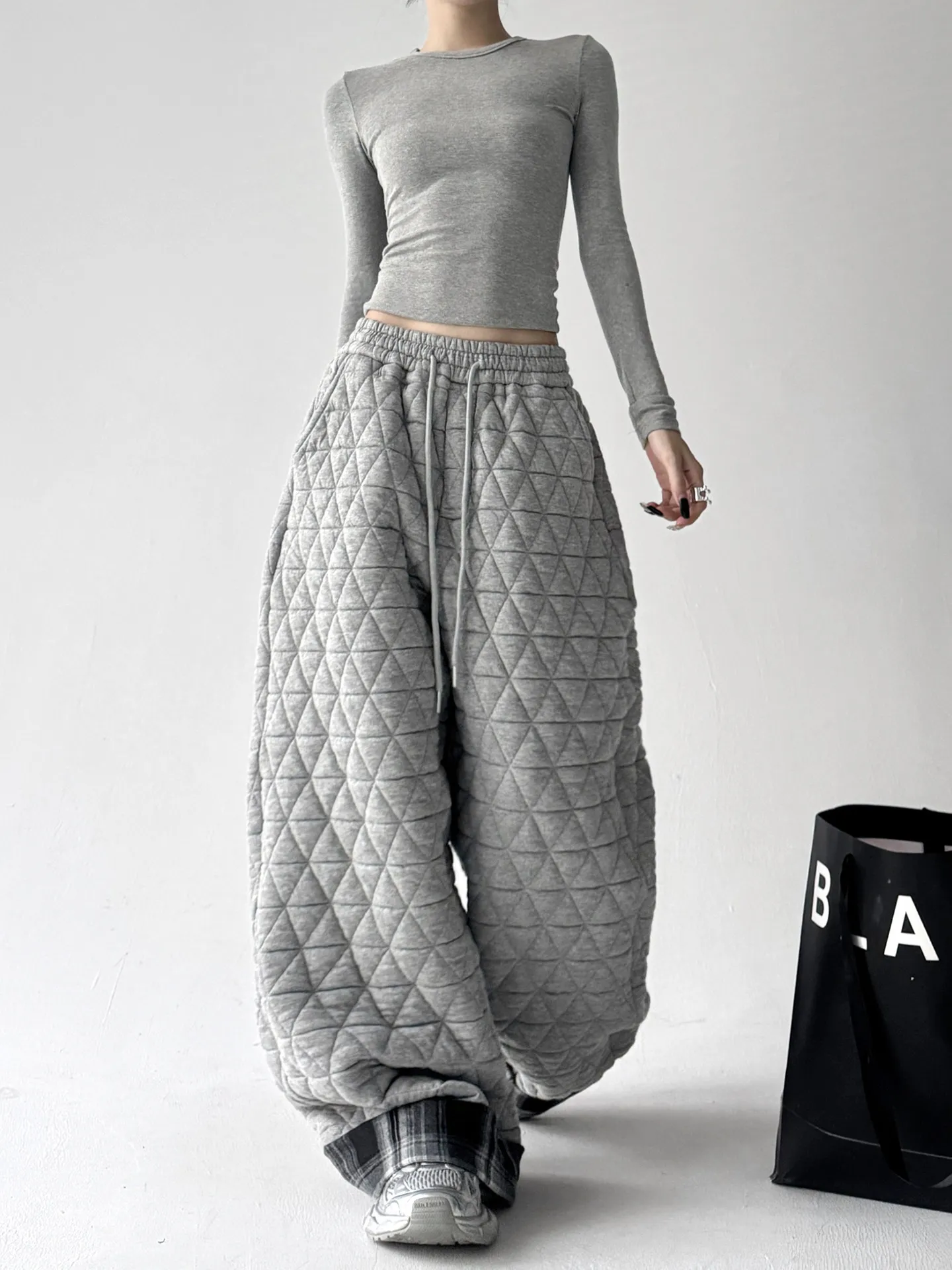 Women Baggy Gothic Pants Harajuku Streetwear 90s High Waist Baggy Pants Y2k 2000s Pants Vintage Wide Trousers Clothes