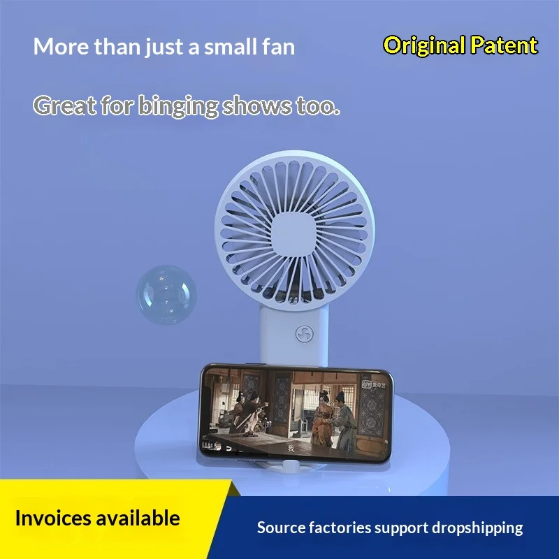 Mini USB Rechargeable Handheld Fan with Phone Holder, Portable Desk Fan for Office Home Outdoor Travel