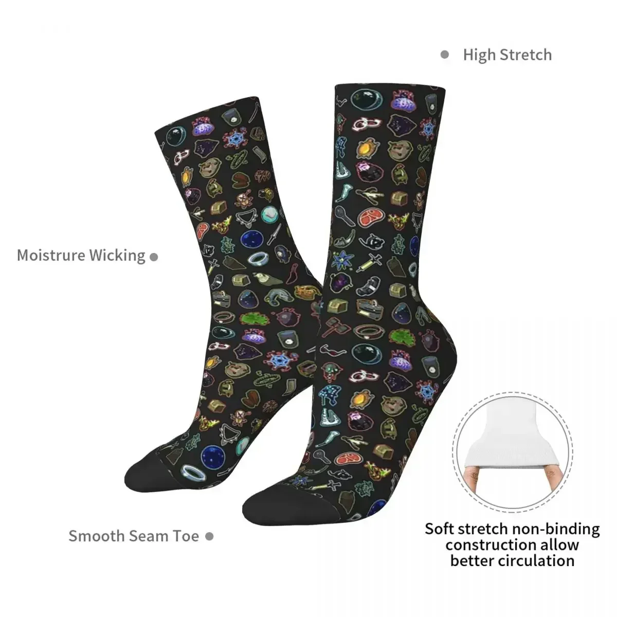 Risk Of Rain 2 Items Socks Harajuku Sweat Absorbing Stockings All Season Long Socks Accessories for Unisex Gifts