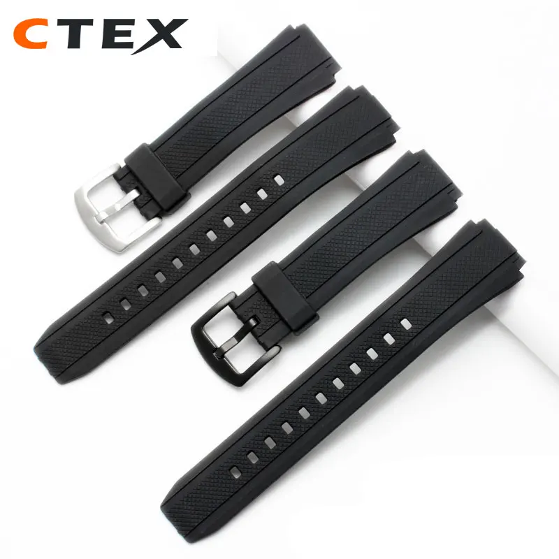 25*20mm Black Silicone Rubber Sports Watch Strap For Casio Edifice EF-552 Watchbands EF-552D-1A Men's Bracelet Stainless Buckle