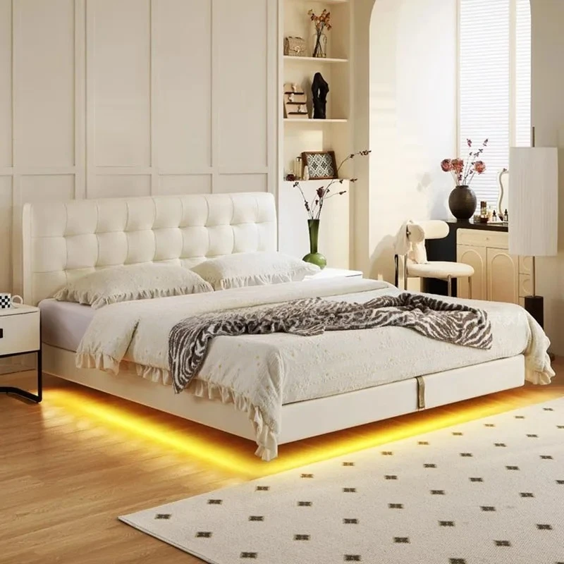 Space-Saving Minimalist Bed Cute Aesthetic Soft Design Home Decoration Furniture