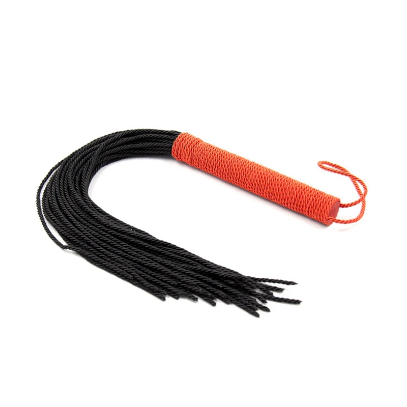 48Cm Tweekleurige Verbindende Nylon Kwasten Losse Zweep Rijdende Crop Flogger Peddel Slapper Paard Training Dressuur Zwepen