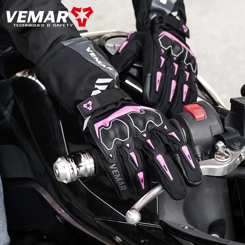 

VEMAR Anti-Fall Winter Motorcycle Gloves, Waterproof Warm Gloves for Men Travel Anti Cold and Windproof Women's Rider Gloves