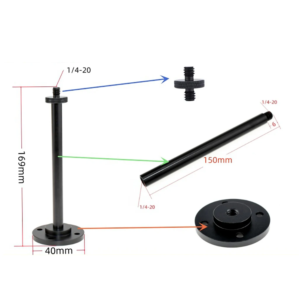 Desktop Licht Stand halterung Aluminium 1/4 "Schraube für Outdoor-Camping Laterne Lampe Reise Picknick Wandern DIY abnehmbare Halter Stange – Detail 6