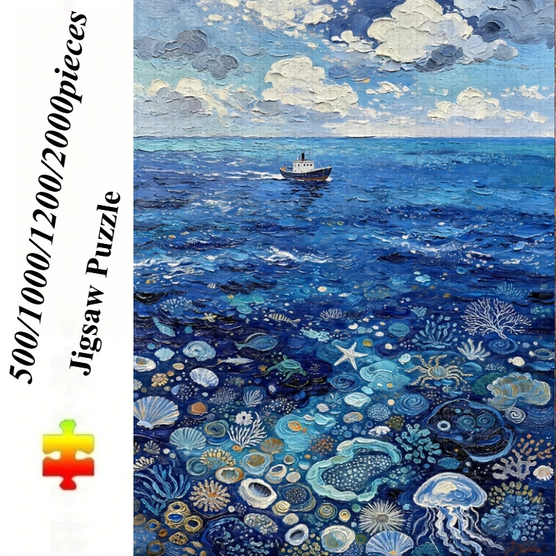 500/1000pcs for adults Jigsaw Puzzle - Challenging Large-Scale Brain Teaser with Complex Patterns, Portable Box for family Games
