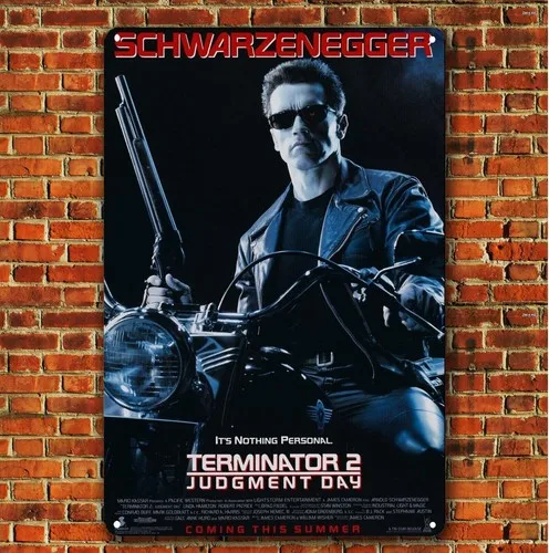 Terminator 2 Judgement Day Film-Metallposter - Blechschild (Größe, ;)