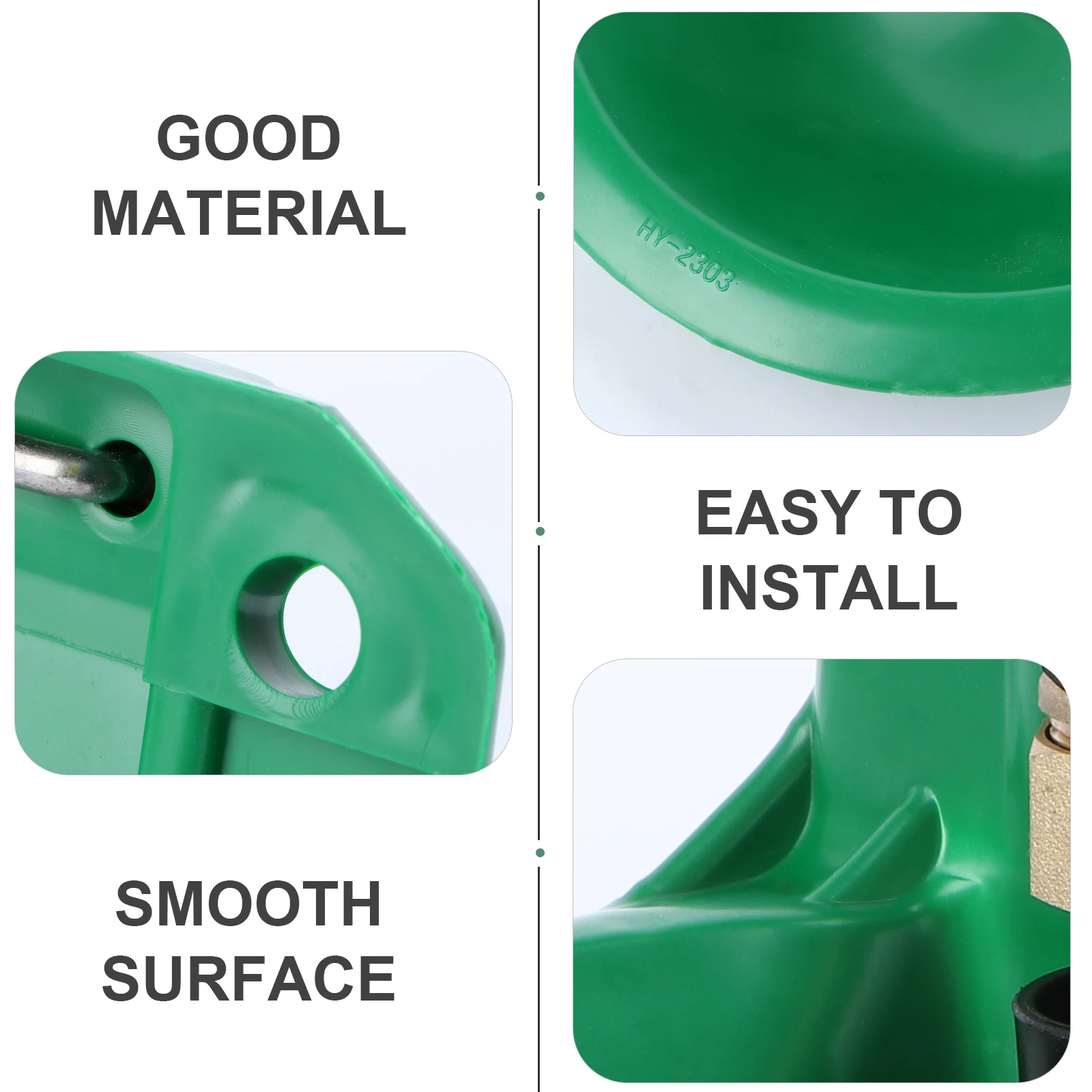 

1Pcs Sheep Drinking Bowl Green Plastic Copper Smooth Surface Bite Resistant Water Fountain Goat Feeder Lamb Drinking Fountain