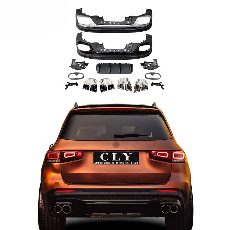 

Car Diffuser for GLB Class W247 X247 GLB180 GLB200 SUV Upgrade GLB45 Rear Diffuser Exhaust Pipe Rear Lip Tips