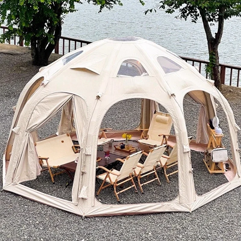 Inflatable ball tent, outdoor camping in spring and summer, warm and wind-resistant, starry sky ball overnight