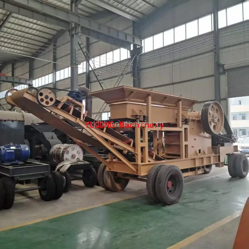New 400x600 Mobile Jaw Crusher With PLC Core Components New Motor For Mining Construction Manufacturing Plant Stone Crusher