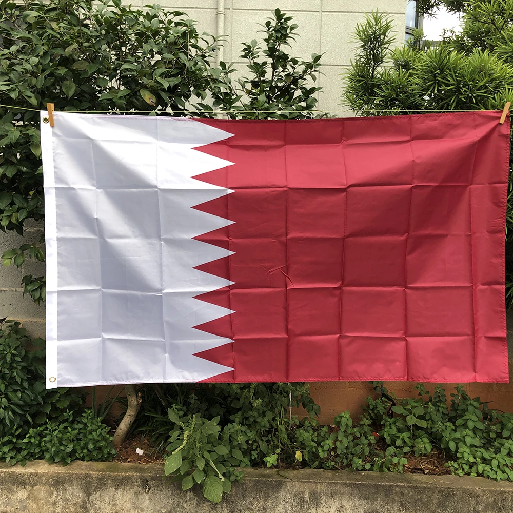 90x150 سنتيمتر علم قطر بوليستر عالي الجودة معلق على الوجهين علم قطر ديكور داخلي وخارجي لافتة