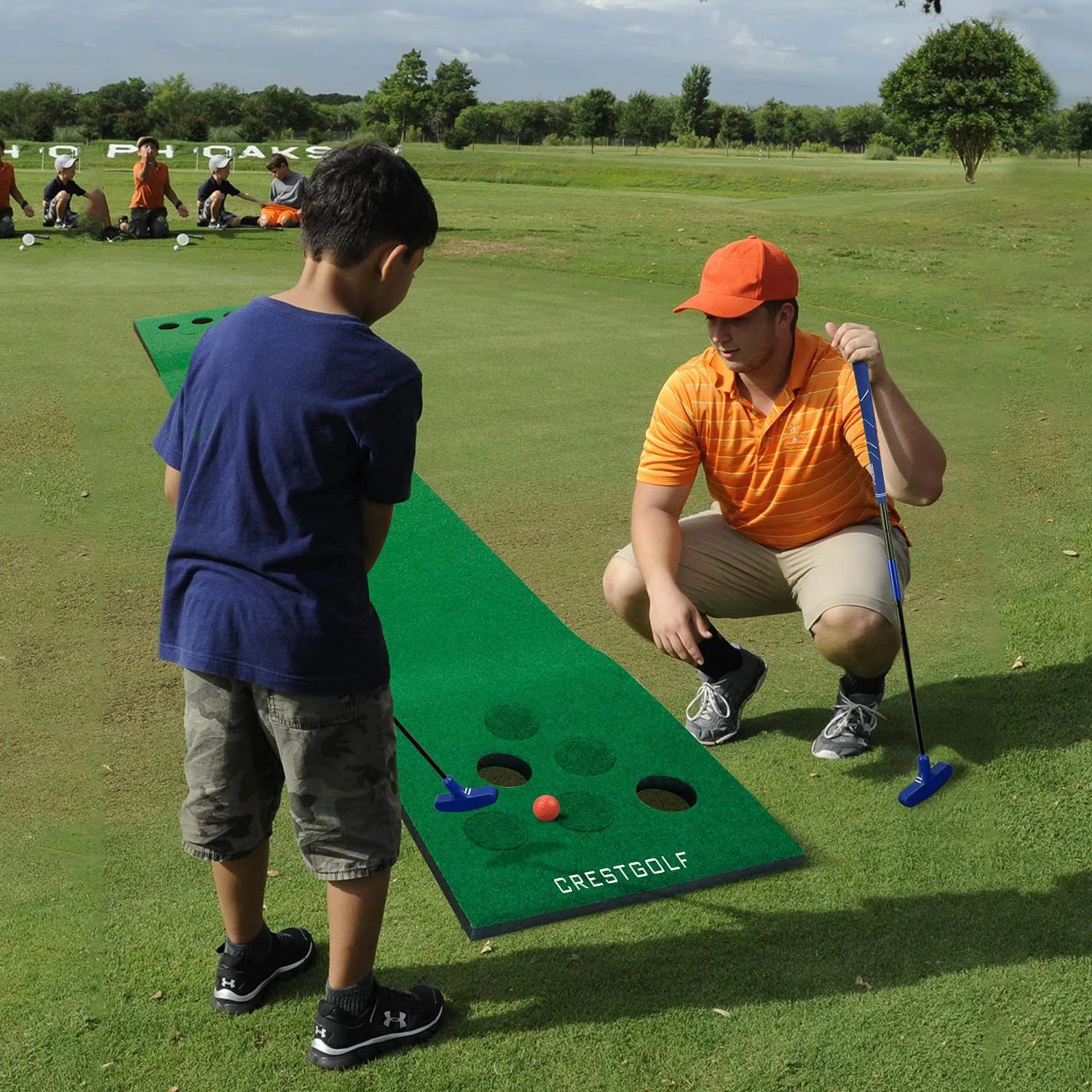 Golf Putting Mat Game Set Green Mat for Home Use Training Equipment Golf Putting Practice Mats for Outdoor/Indoor Family Party