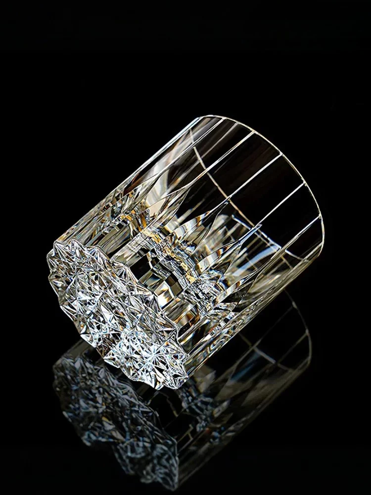 PYH Modern Light Luxury K9 Xingmang Crystal Glass Cut Hand Carved Foreign Wine Cup Whiskey Glass