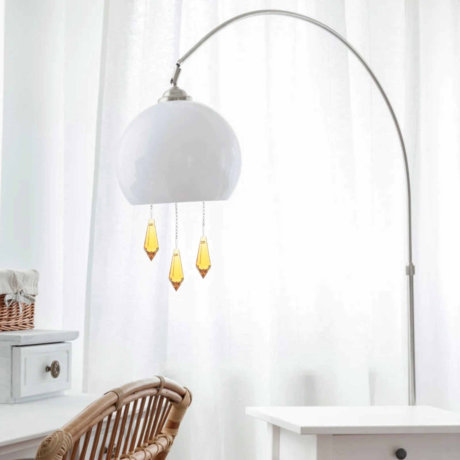 

10Pcs Crystal Glass Teardrop Pendants Hanging Droplets for Chandeliers Ceiling Fans Window Decor Lighting Accessories