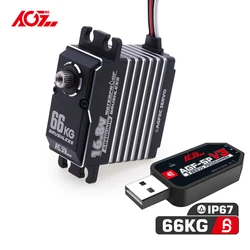AGFRC-Servo de dirección Digital sin escobillas para coches teledirigidos, 4S de engranaje de Metal, resistente al agua, Lipo, 16,8 V, 66KG, alto par, A86BUMW