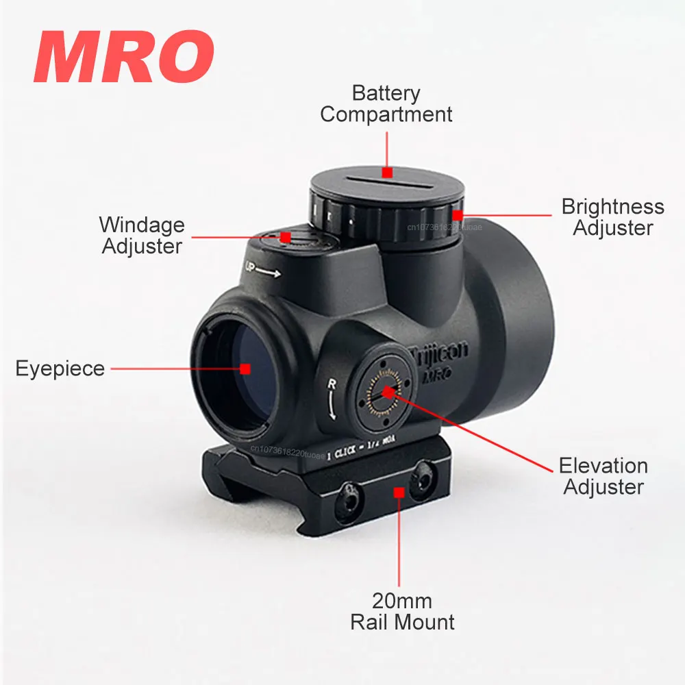 Tactical RMR/SRO/MRO/SRS Red Dot Reflex Sight for Glock Pistol&Hunting Rifle Gun Mini Red Dot Sight W/ 20mm Picatinny Rail Mount