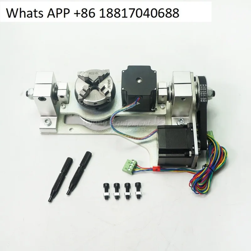 Engraving machine rotary shaft five-four linkage numerical control indexing head AB axis four-five axis lathe three chuck claws