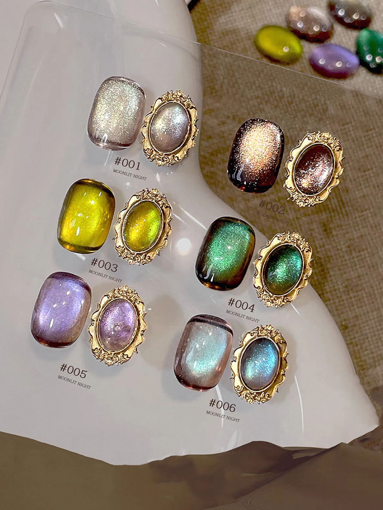 Chaud 1/6 pièces 2025 Nail Art femmes Kit automne et hiver Aurora scintillant coloré bleu violet jaune oeil de chat UV Gel vernis à ongles