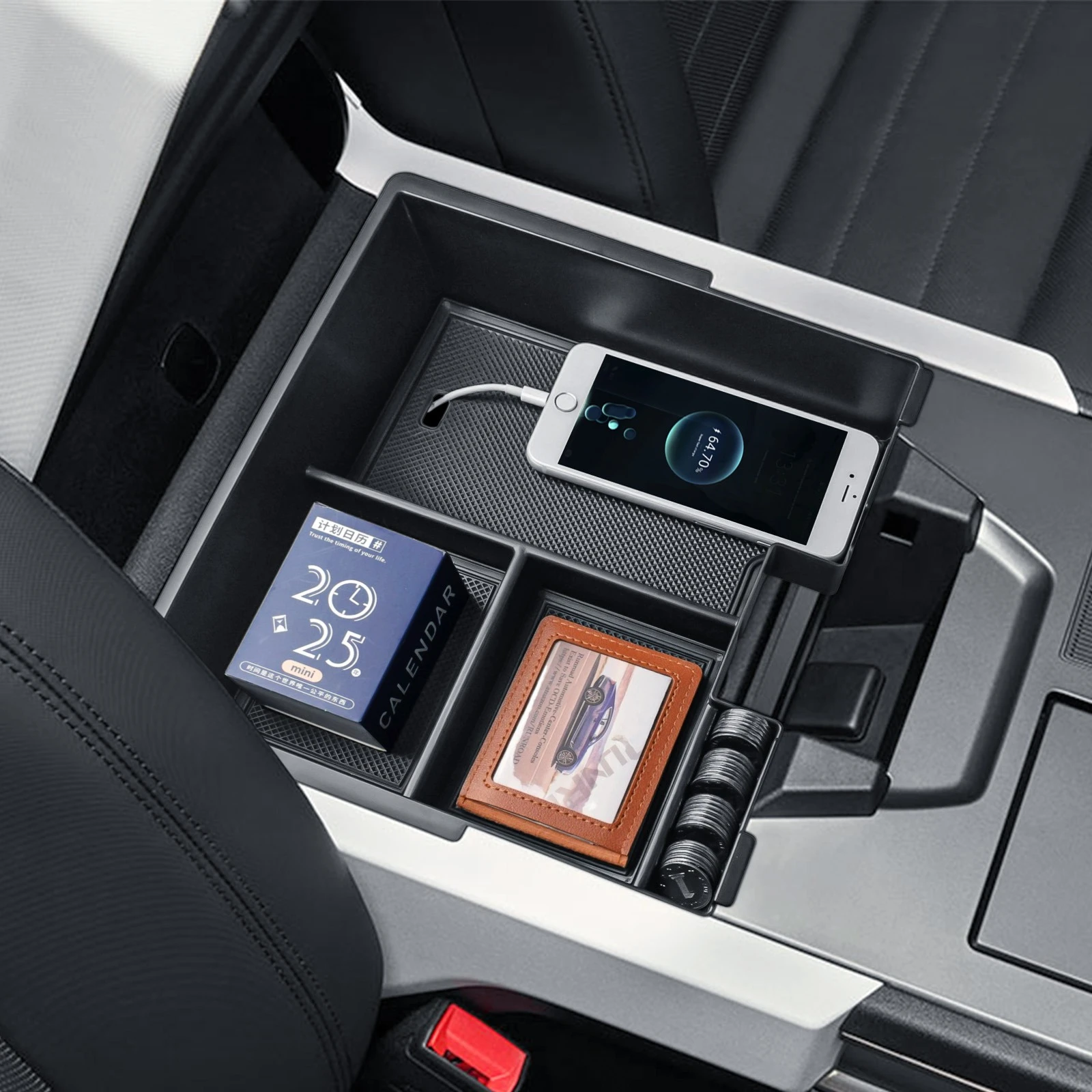 

For 2022 2023 2024 2025 GMC Hummer EV Pickup/SUV Center Console Organizer Middle Armrest Storage Box Car Compartment Insert Tray
