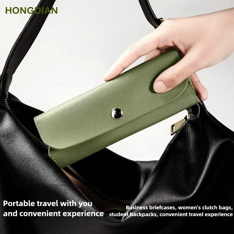 

HONGDIAN мини-двухрульный защитный чехол, сумка для перьевой ручки с пряжкой, водонепроницаемые пылезащитные сумки-карандаши, школьные принадлежности, канцелярские принадлежности