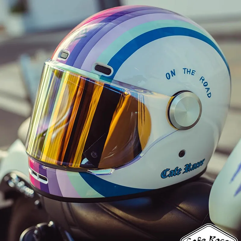 FASEED Latest Motorcycle Full Face Retro Helmet Men Motorbike Riding Motocross Full Face Helmets Capacete De Moto 헬멧반모