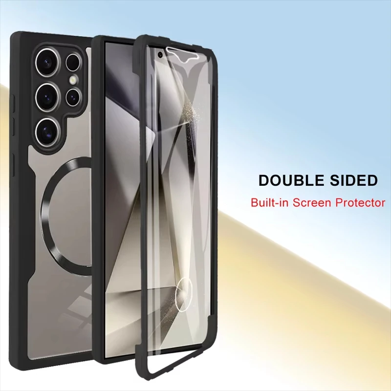 Magnetic 360° Fully Protected Phone Case For Samsung Galaxy S22 S23 S24 Ultra Plus For S23 S21 FE Dustproof Integrated Case Film