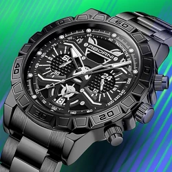 Chronograph Men Sports Wrist Watches 2025 Top Brand Luxury Stainless Steel Men‘s Watches For Male Clock Watches Dropship Date