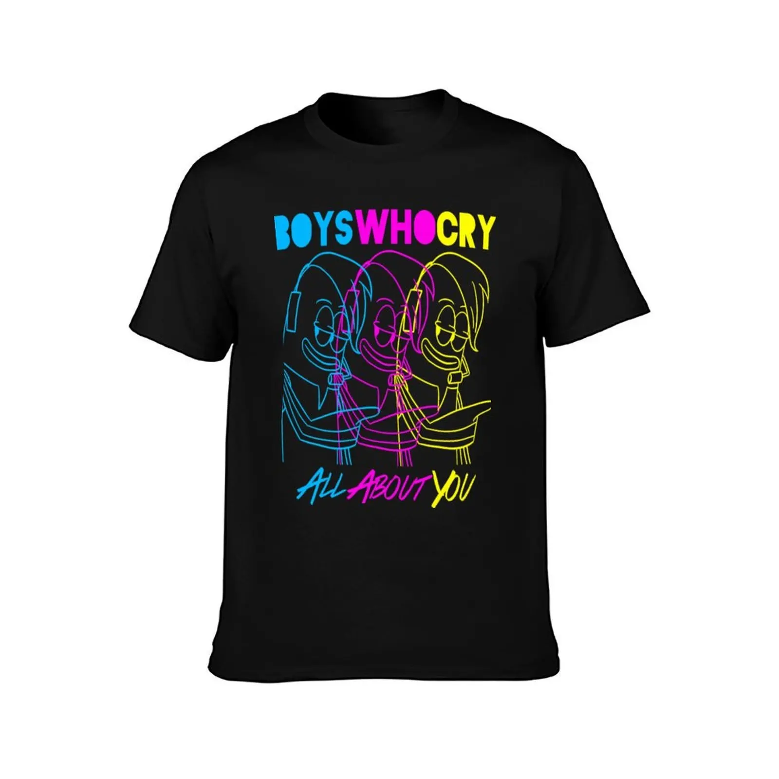 Boys Who Cry T-Shirt, Summer Casual Cotton Tee, Oversized Streetwear Tops, Vintage Graphic Print, Loose Fit Short Sleeve