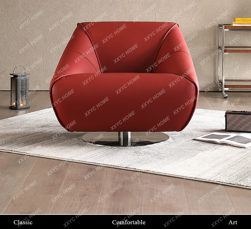 minimalist creative light luxury rotatable single sofa chair living room premium leisure swivel chair living room