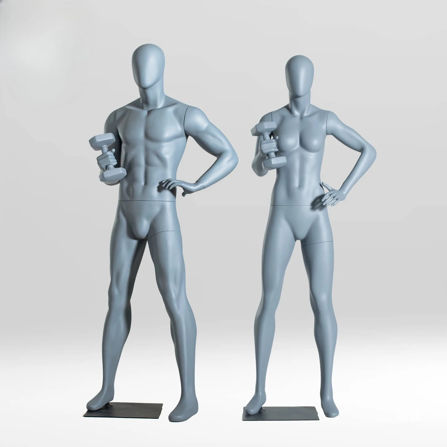 Dumbbell model props muscle men and women full body gym outdoor sports dummy pot model display stand