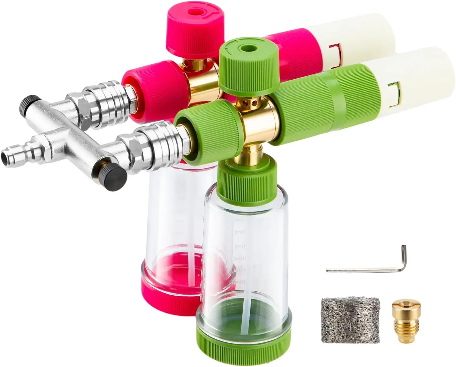 

Двойной разъем Foam Cannon, быстроразъемное соединение для мойки высокого давления 1/4', регулируемое насадка Foam Pro для автомойки