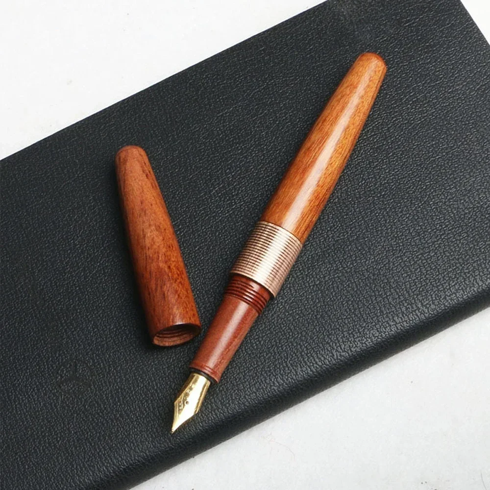 New solid wood Redwood Fountain pen 0.5mm F nib school office supplies high-end business students gift pens writing stationery