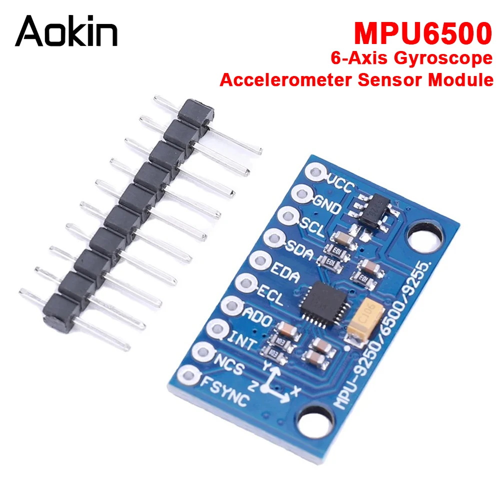 1/5/10pc IIC I2C SPI MPU6500 MPU-6500 6-Axis Gyroscope Accelerometer Sensor Module Replace MPU6050 For Arduino With Pins GY-6500