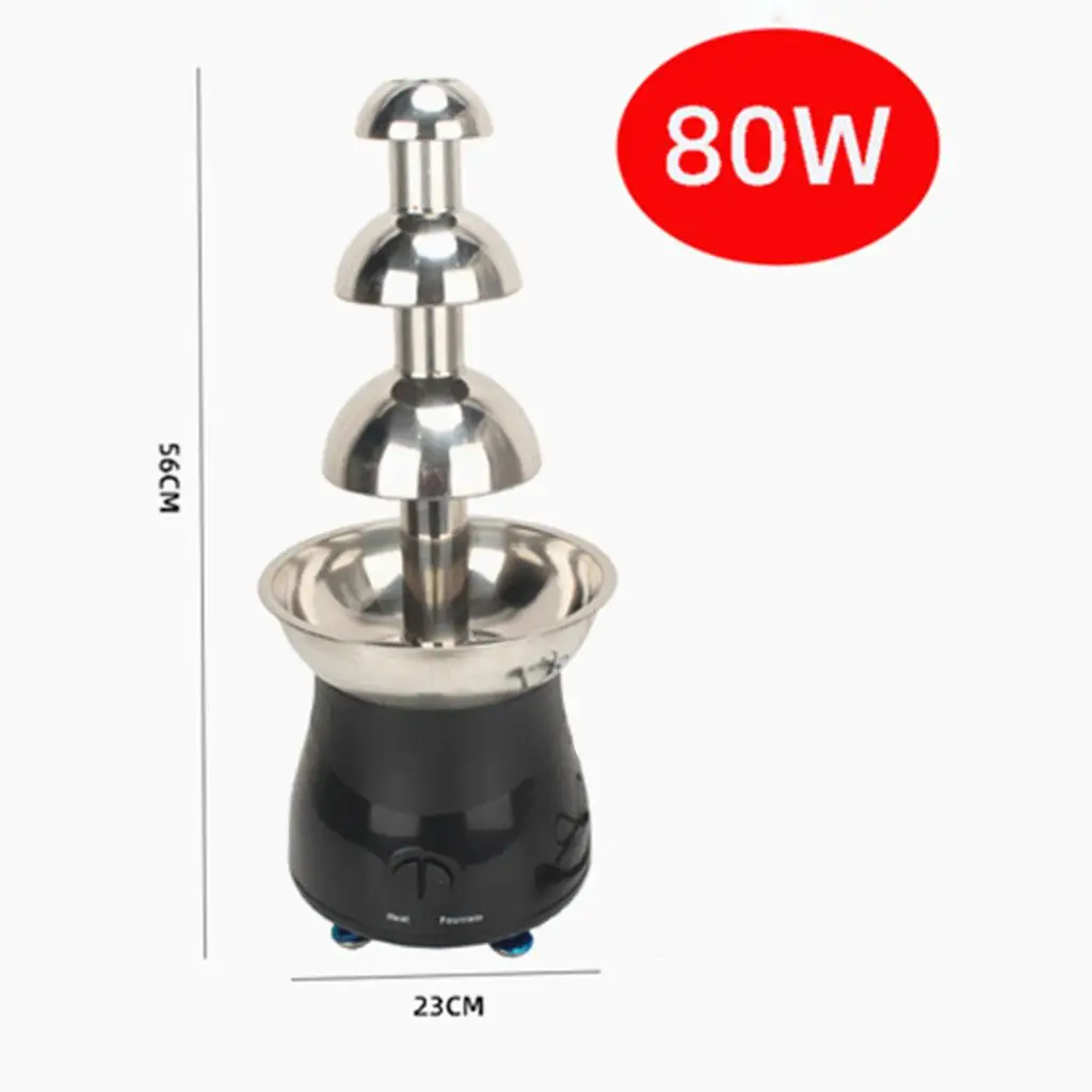 Stainless Steel 4-tier Tower Chocolate Fondue Fountain Machine, Easy To Clean, Small Chocolate Warmer Machine Plug-EU 220 V images - 6