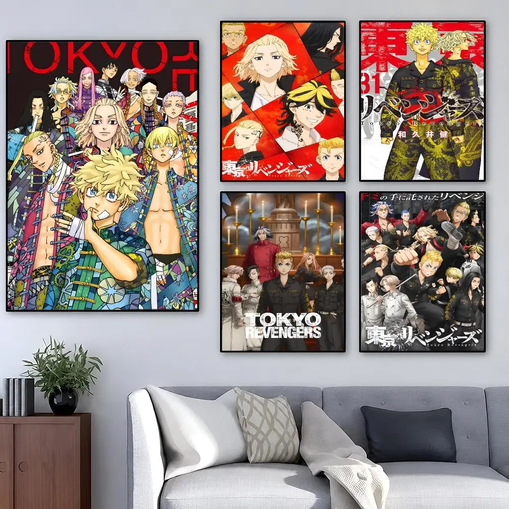 Anime Tokyo R-Revengers Gang Poster Removable PP Decorative Poster Water-Resistant Print Apartment Dorm Office Cafe Gift