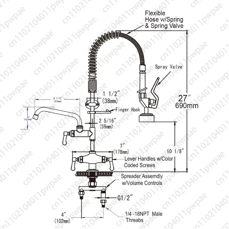 Modern Style Rinse Faucet, Pull-out with Spray Head, Sink Dishwashing Laundry