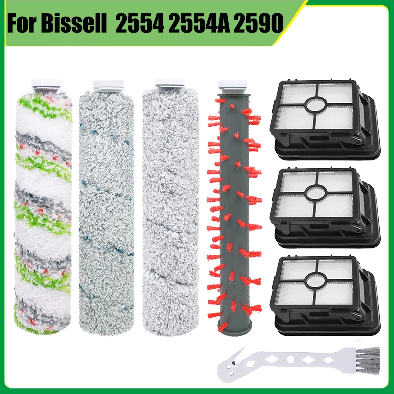 Compatible con Bissell Crosswave inalámbrico Max 2554 2554A 2590 2596 2596B 2596M 2765 2765F 2765Z2765E2765N filtro Hepa de cepillo principal