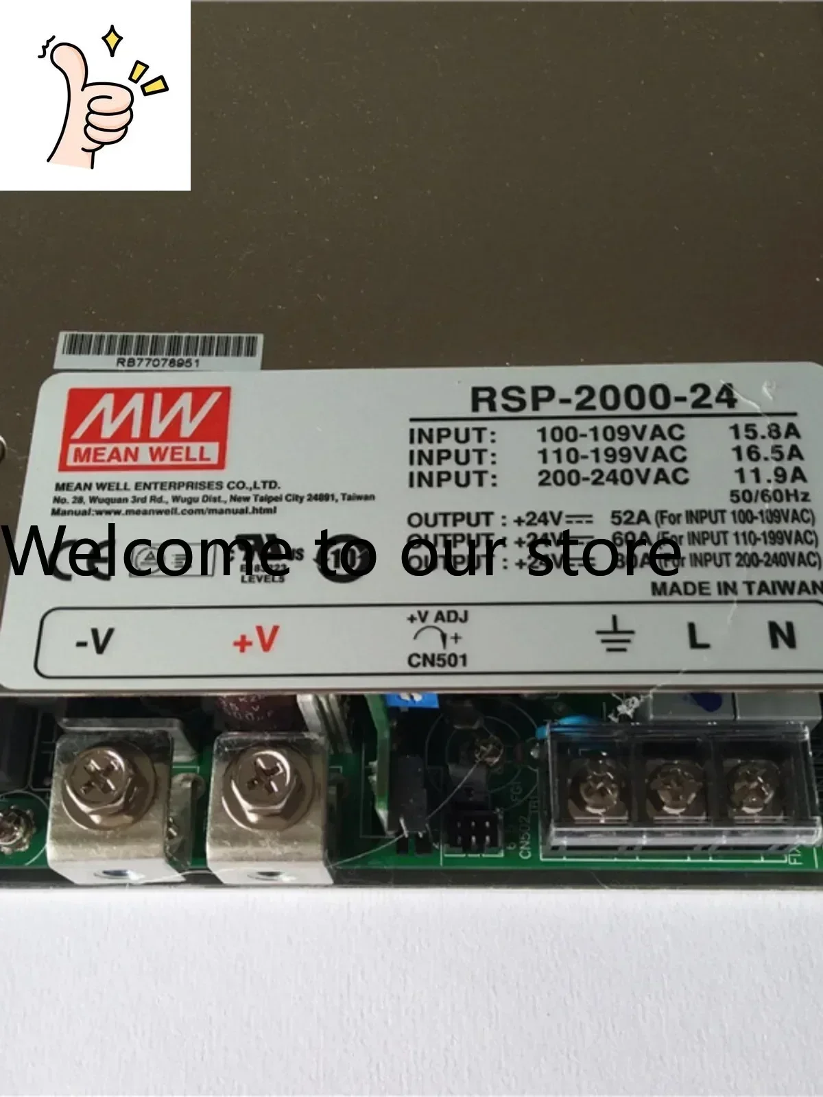 Taiwan Mingwei PFC Adjustable Voltage Parallel Power Supply RSP-2000-24 2000W 24V80A New
