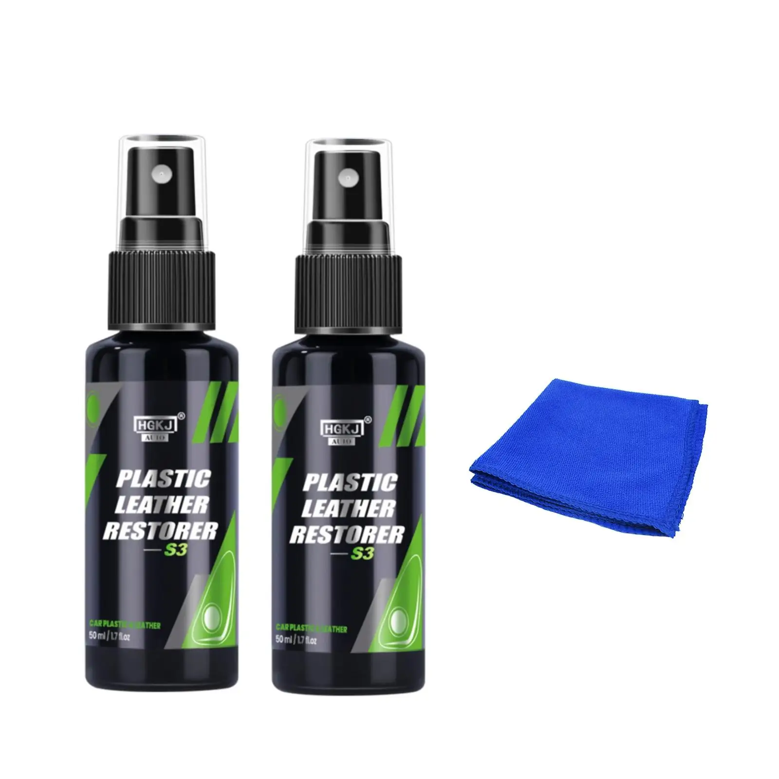 2 Count 100ml Leather Plastic Renovator Cleaning Agent Spray Interior Parts Multipurpose Use Refurbishment Cleaner