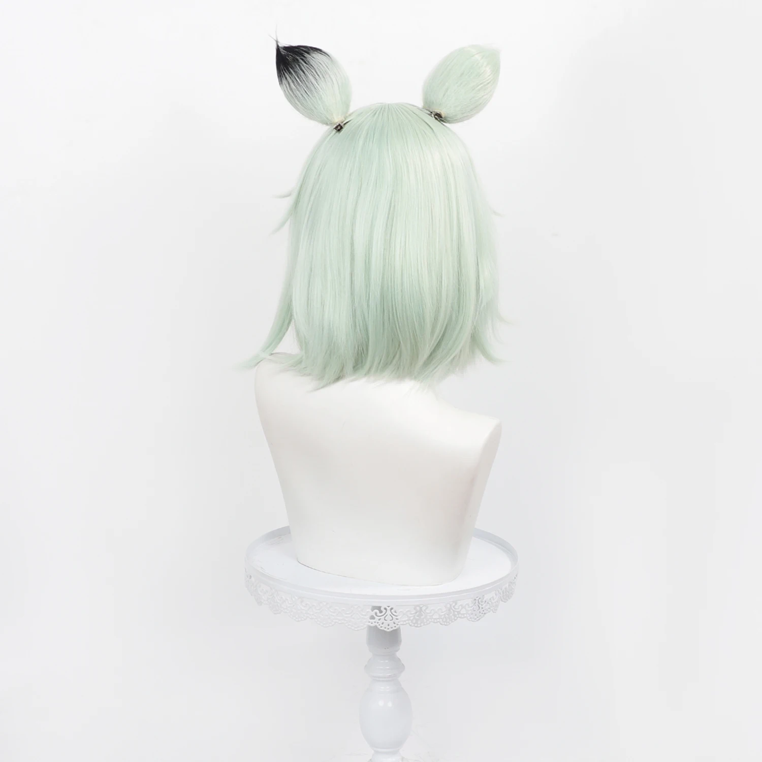 Anime Chainsmoker Cat Cos Wig Mint Green Short Hair Wig,Available With Or Without Cat Ears For Halloween Costume view 5