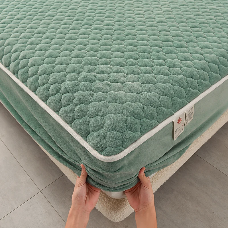 

Новая мягкая плюшевая простыня, однотонная фланелевая простыня с эластичной лентой, наматрасник, бархатное покрывало, покрывало для кровати