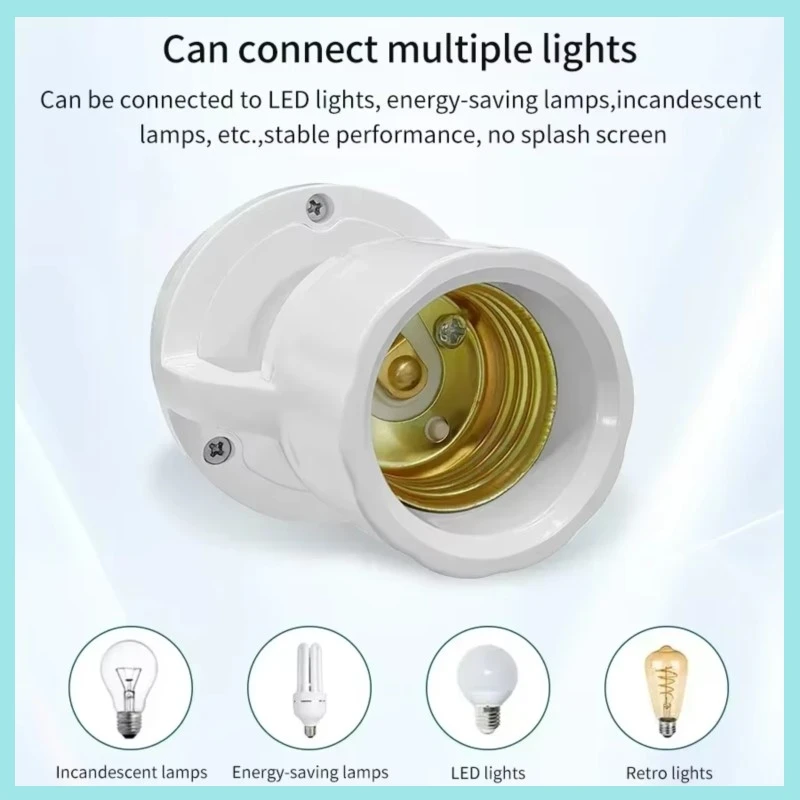1/2/5pcs Side Small Knob Adjustable E27 Human Body Sensing Lamp Holder Infrared Sensor Spiral Led Bulb Base Motion Sensor B2