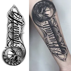 1pc Clock arm waterproof temporary tattoo sticker, lasting 1-2 weeks, simulates semi-permanent fake tattoo
