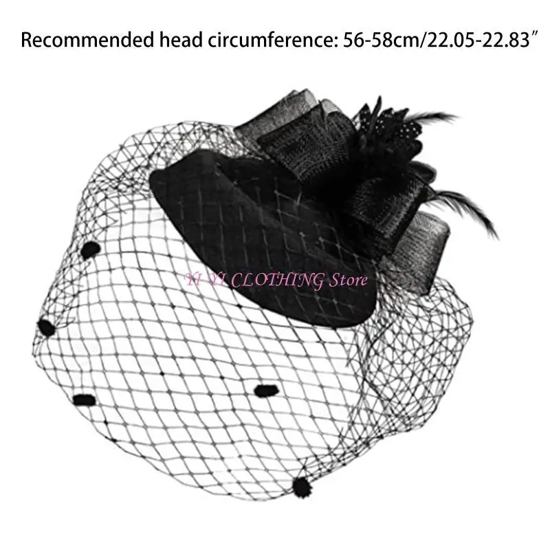 N5KF Vintage velo mujer sombrero plumas guantes malla boda para accesorios nupciales