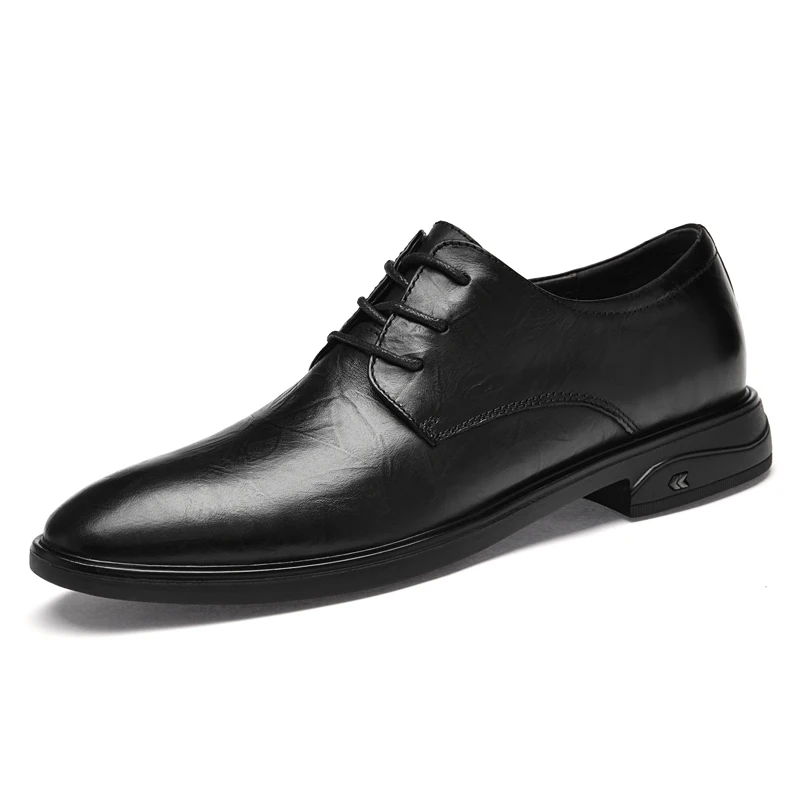 

Men's Uniform Dress Oxford Shoes Low-top Lace Up Genuine Cow Leather Formal Pointed-toe Business For Male Casual Leisure Spring