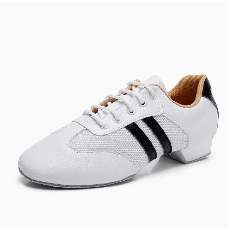 Professional Latin Dance Shoes Breathable Mesh Low Heel Ballroom Salsa Tango Adult Training Practice Shoes Men Women Sneakers