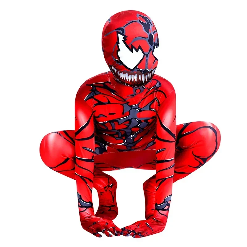 Venom 2 Carnage Tulum Çocuklar için Cosplay Kostüm Süper Kahraman Örümcek Adam Çocuk Bodysuit Cadılar Bayramı Karnaval Parti Giydirme