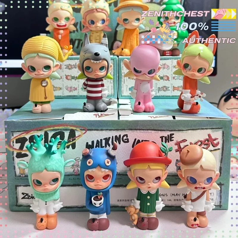 

Подлинная серия POPMART Zsiga Wlaking in the Forest, слепая коробка, уникальный декор для стола, подарки, очаровательные фигурки для домашнего офиса