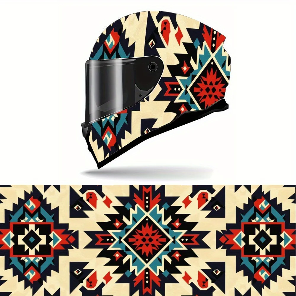 

Mysterious Ethnic Pattern Print Full Helmet Wrap Sticker Motorcycle Helmet Racing Graphic Decal Vinyl Wrap Helmet Decorative Sti