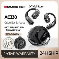 Monster AC330 Bluetooth 5.4 Earphones OWS Wireless Headphone with Mic Waterproof IPX5 Call Noise Reduction Earbuds 8H Playtime